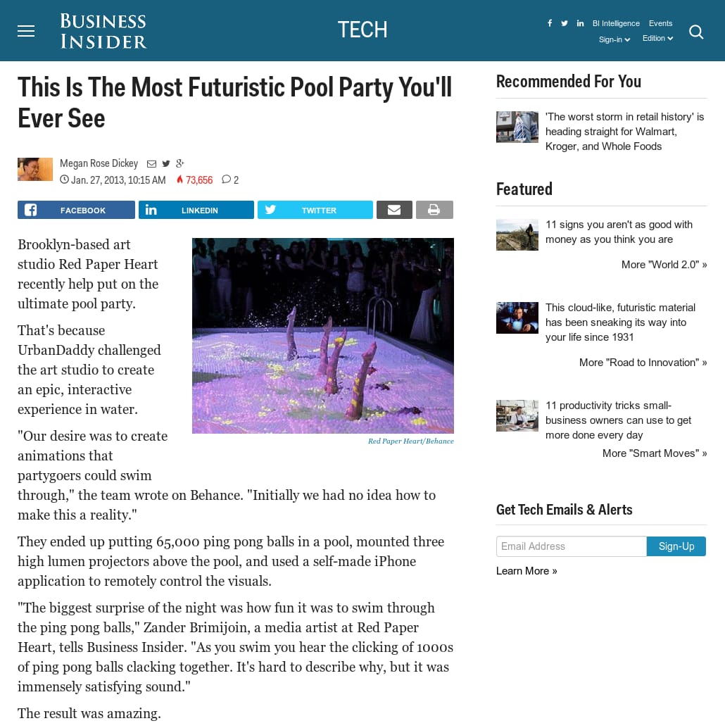 Business Insider - This Is The Most Futuristic Pool Party You'll Ever See
