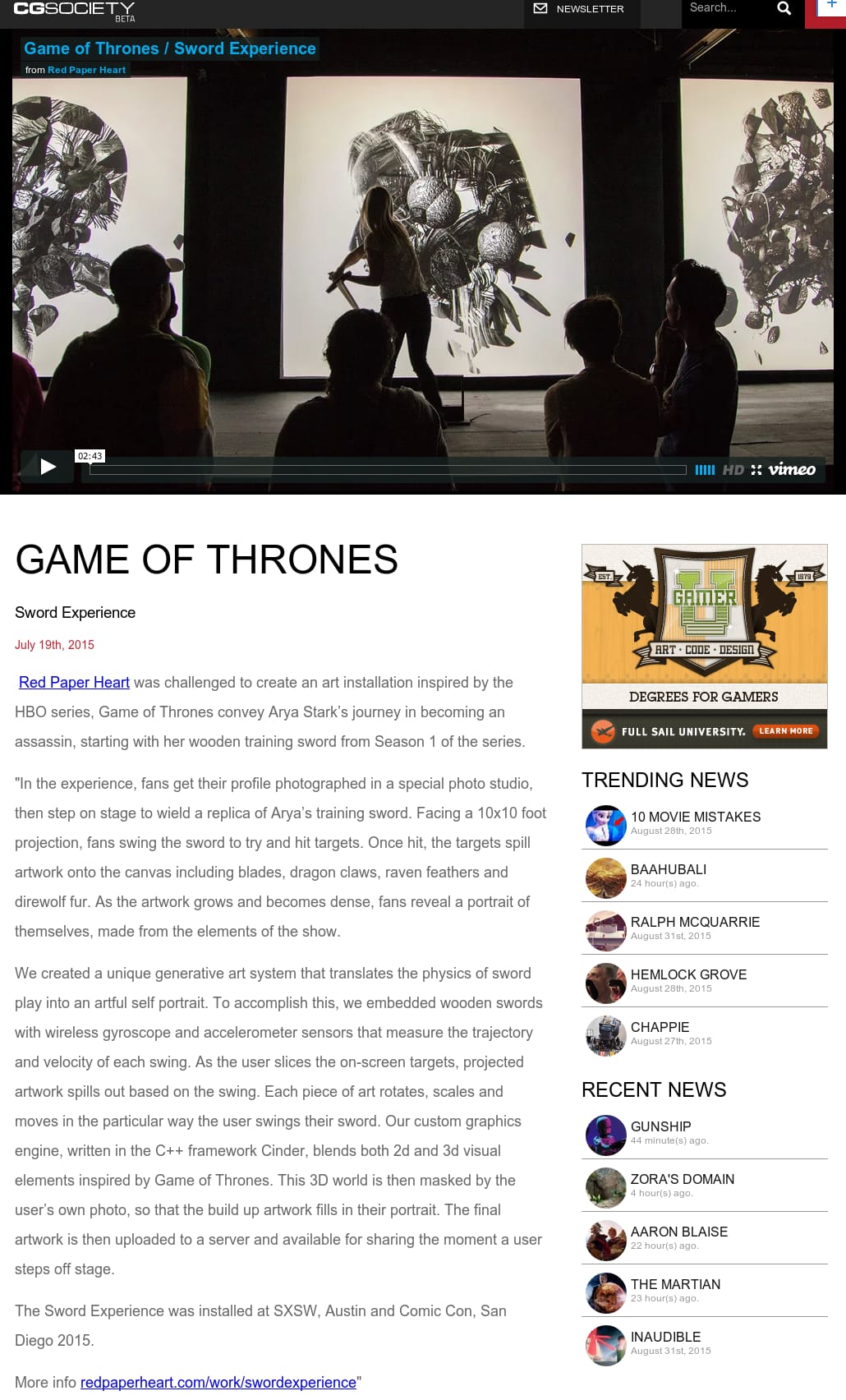 CG Society - CGSociety: Game of Thrones