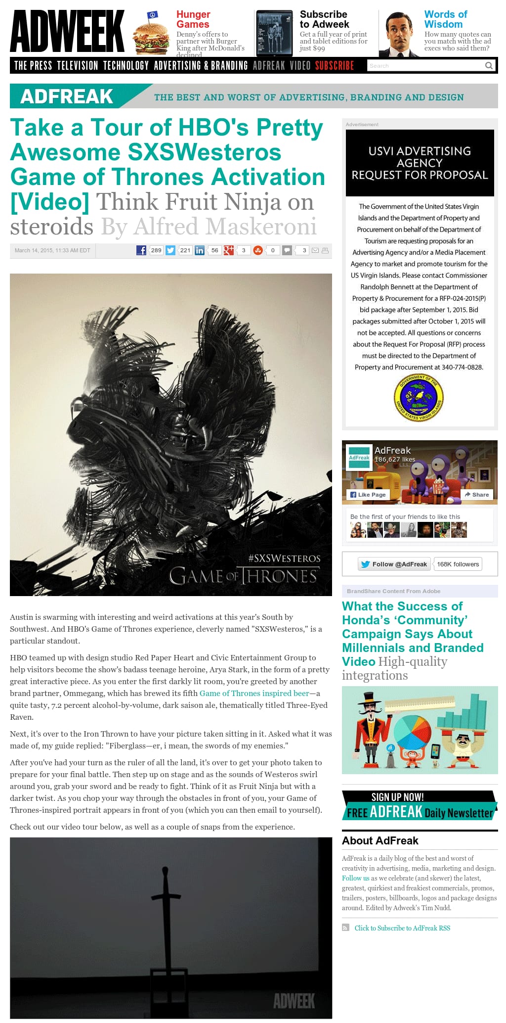AdWeek-Take a Tour of HBO's Pretty Awesome SXSWesteros Game of Thrones Activation AdWeek-Take a Tour of HBO's Pretty Awesome SXSWesteros Game of Thrones Activation