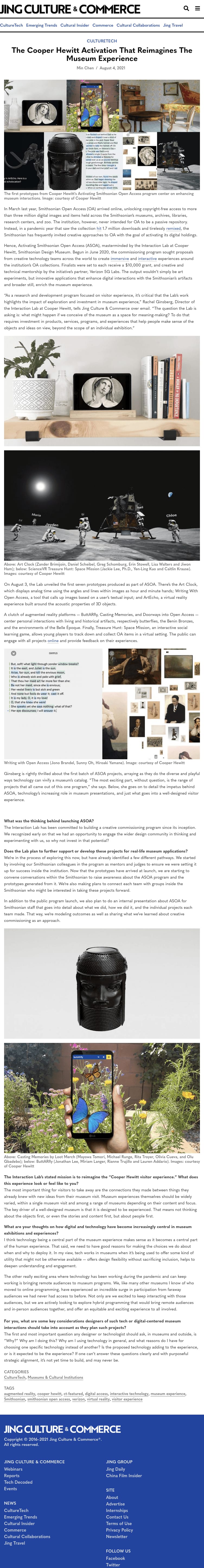 Jing Culture and Commerce - The Cooper Hewitt Activation That Reimagines The Museum Experience | Jing Culture and Commerce