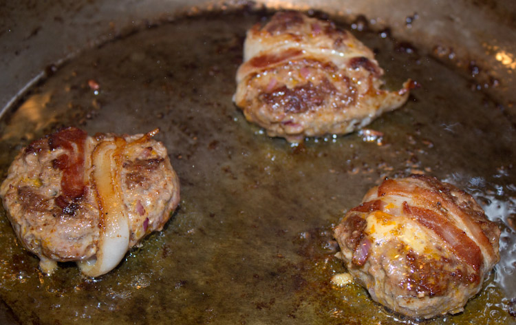 Cooking the burgers