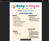 Romp & Rhyme Storytime Lesson Plan: Awesome Autumn Romp & Rhyme Storytime Lesson Plan: Awesome Autumn