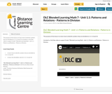 DLC Blended Learning Math 7 - Unit 1.1: Patterns and Relations - Patterns in Division DLC Blended Learning Math 7 - Unit 1.1: Patterns and Relations - Patterns in Division
