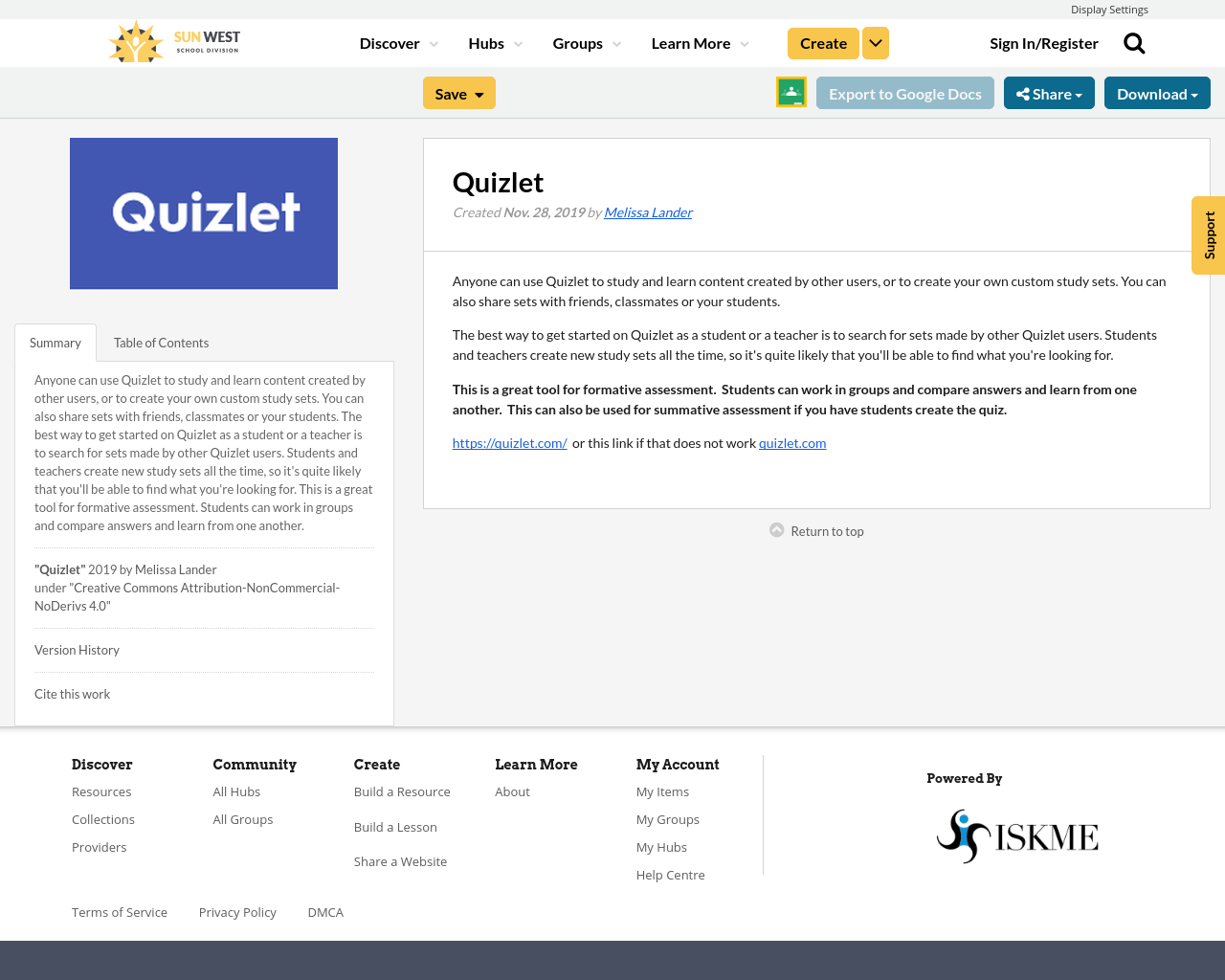 Quizlet Resource Bank