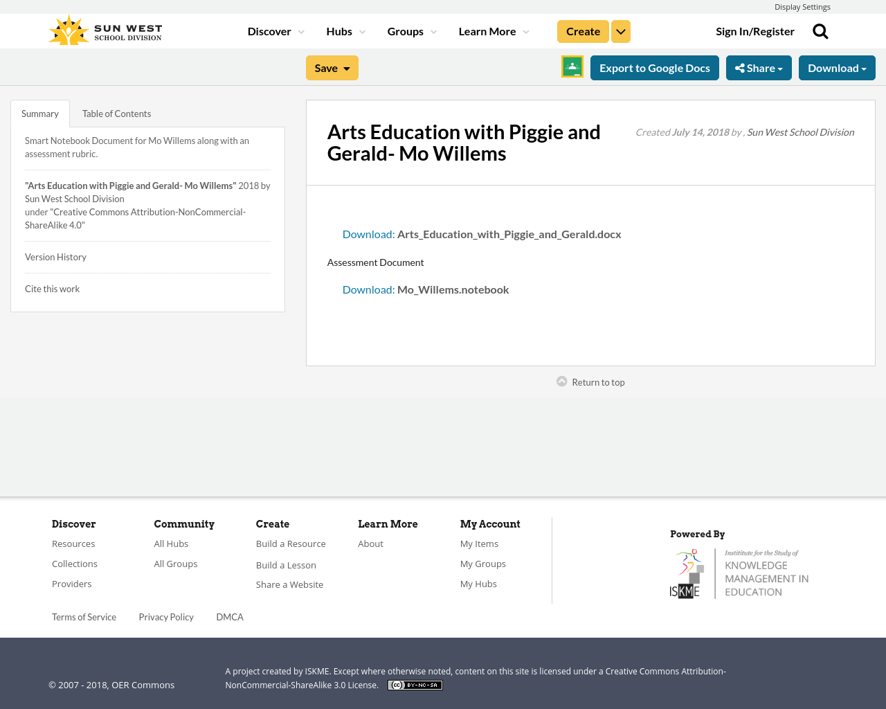 Arts Education with Piggie and Gerald Mo Willems Resource Bank