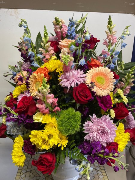 A 5 Star Customer Reviewed Flower Arrangement Designed by Salvy the Florist in Lynn, MA
