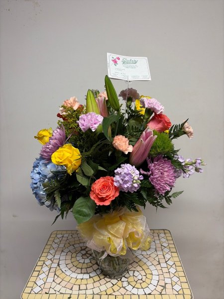 A 5 Star Customer Reviewed Flower Arrangement Designed by Salvy the Florist in Lynn, MA