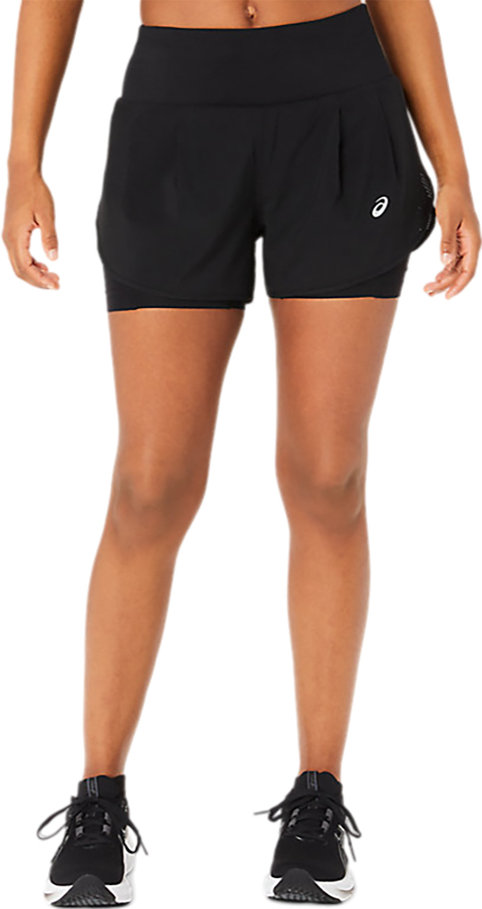 ウォーキング・ランニングウェア 2WAY ACTIVE SHORTS WITH LEGGINGS - BLACK ASICS Road 2-N-1 Running Shorts 3.5