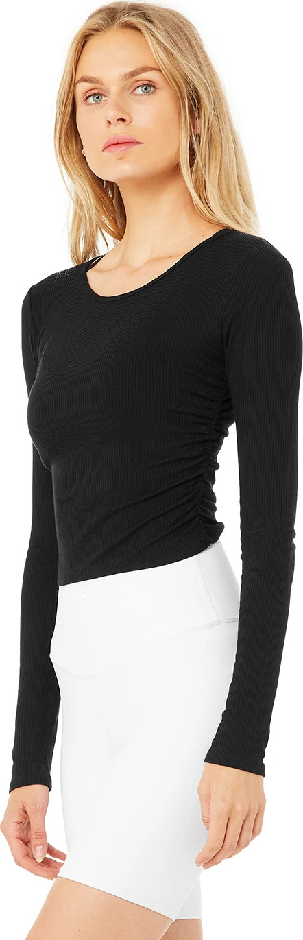 【alo】Gather Long Sleeve Top Black サイズ：S Alo Yoga Gather Long Sleeve Top - Women's | The Last Hunt