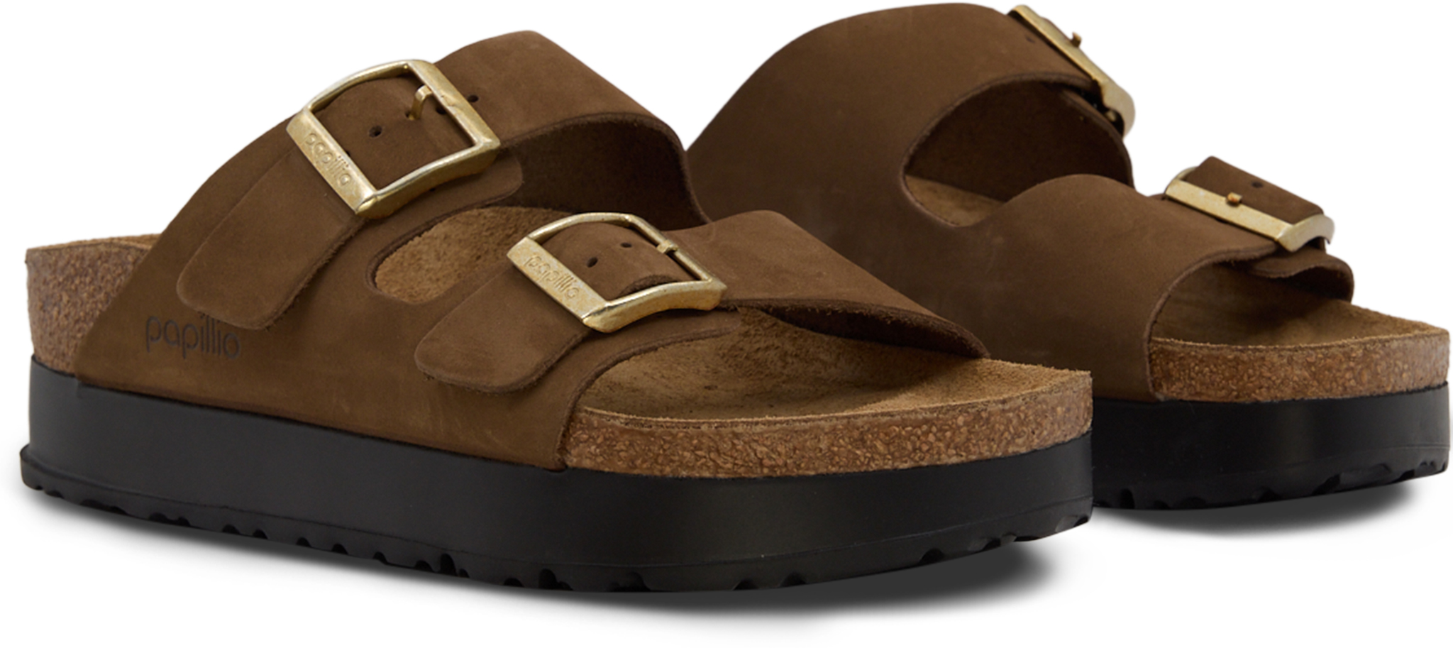 Birkenstock Arizona Flex Platform Nubuck Leather Sandals [Narrow