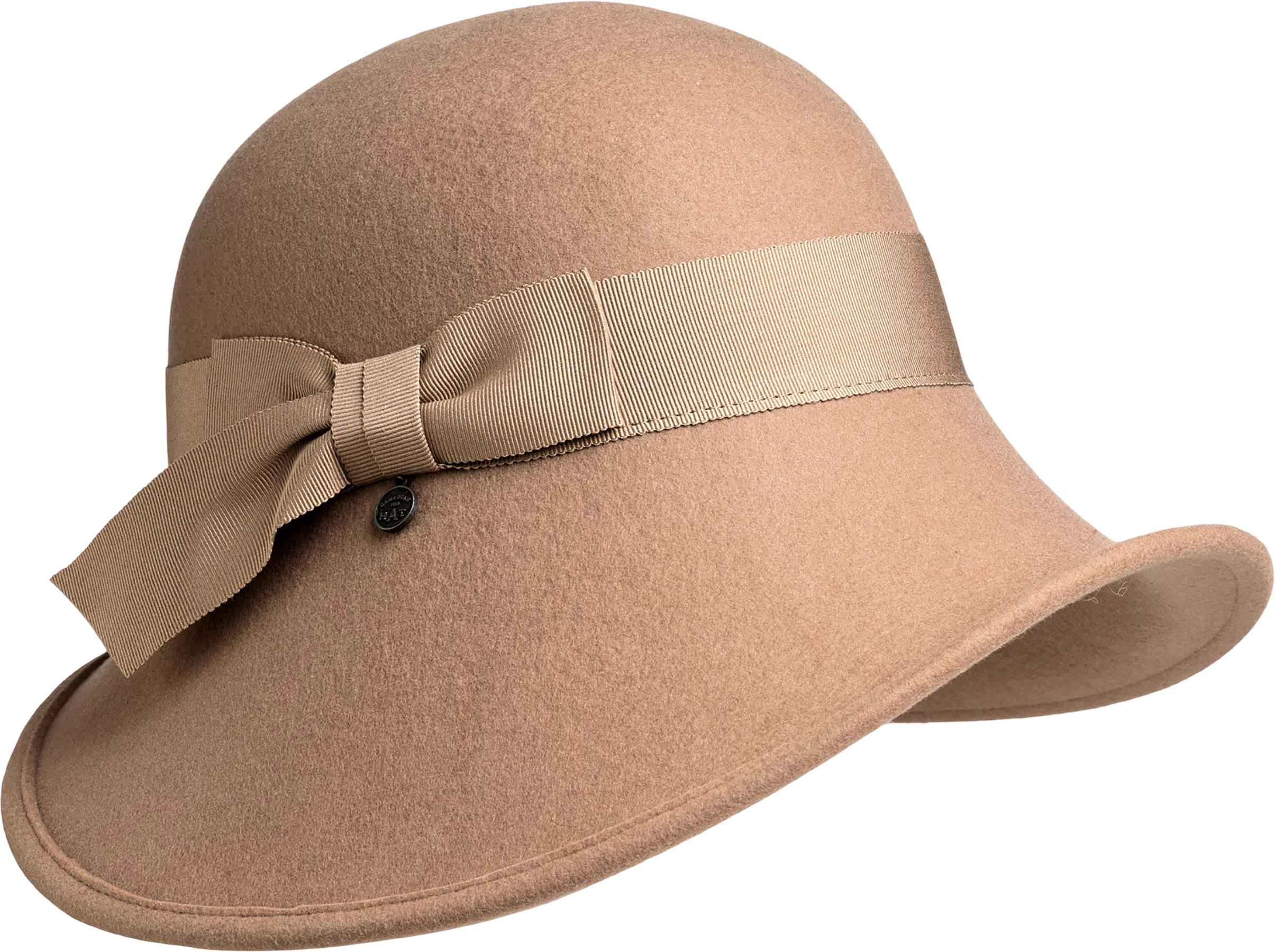Custom taupe brown white pink wool cloche hat Ashley, Fur Felt Cloche, Millinery Hat, Downton Abbey Era  main image 2