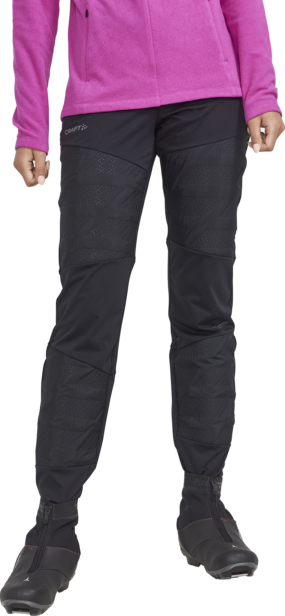 Craft Active 3DXC Pantaloni Elasticizzati Da Donna Per Sci E Touring - Caldi, Antivento E Traspiranti, Tessuto Stretch, Caviglie Con Zip, Vita Regolabile, Colore Nero/Grigio