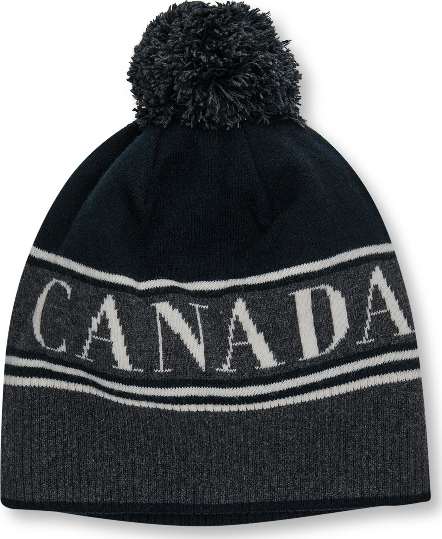 Canada Goose Black Knit Beanie with Fur Pom Kids Merino Pom Toque | Canada Goose BT main image 4