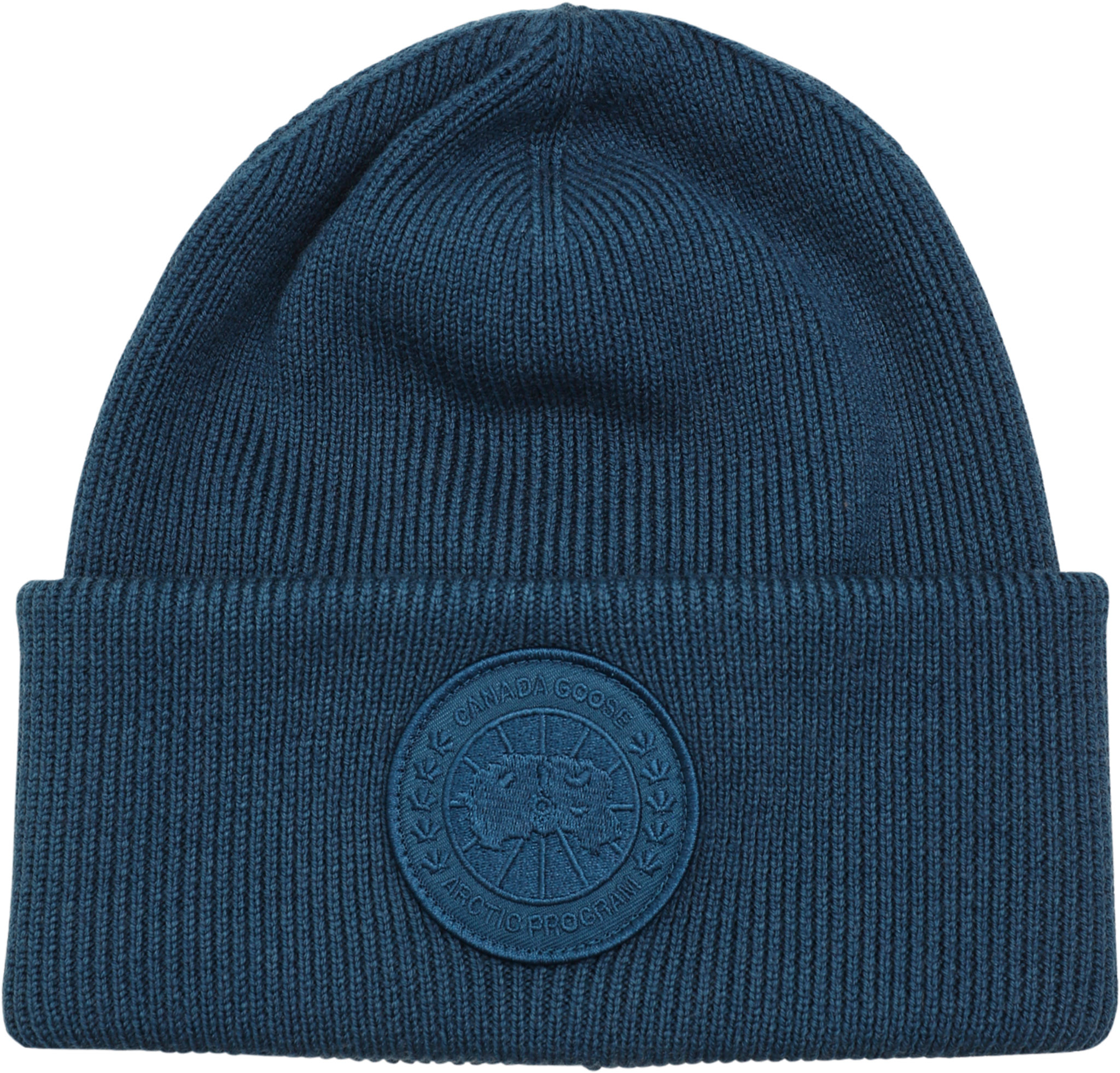 Canada Goose 100%Genuine Navy-Blue Knit Heather w/Artic Logo,unisex-One Size,NWT Canada Goose Navy Arctic Torque Thick Wool Beanie Hat  main image 2