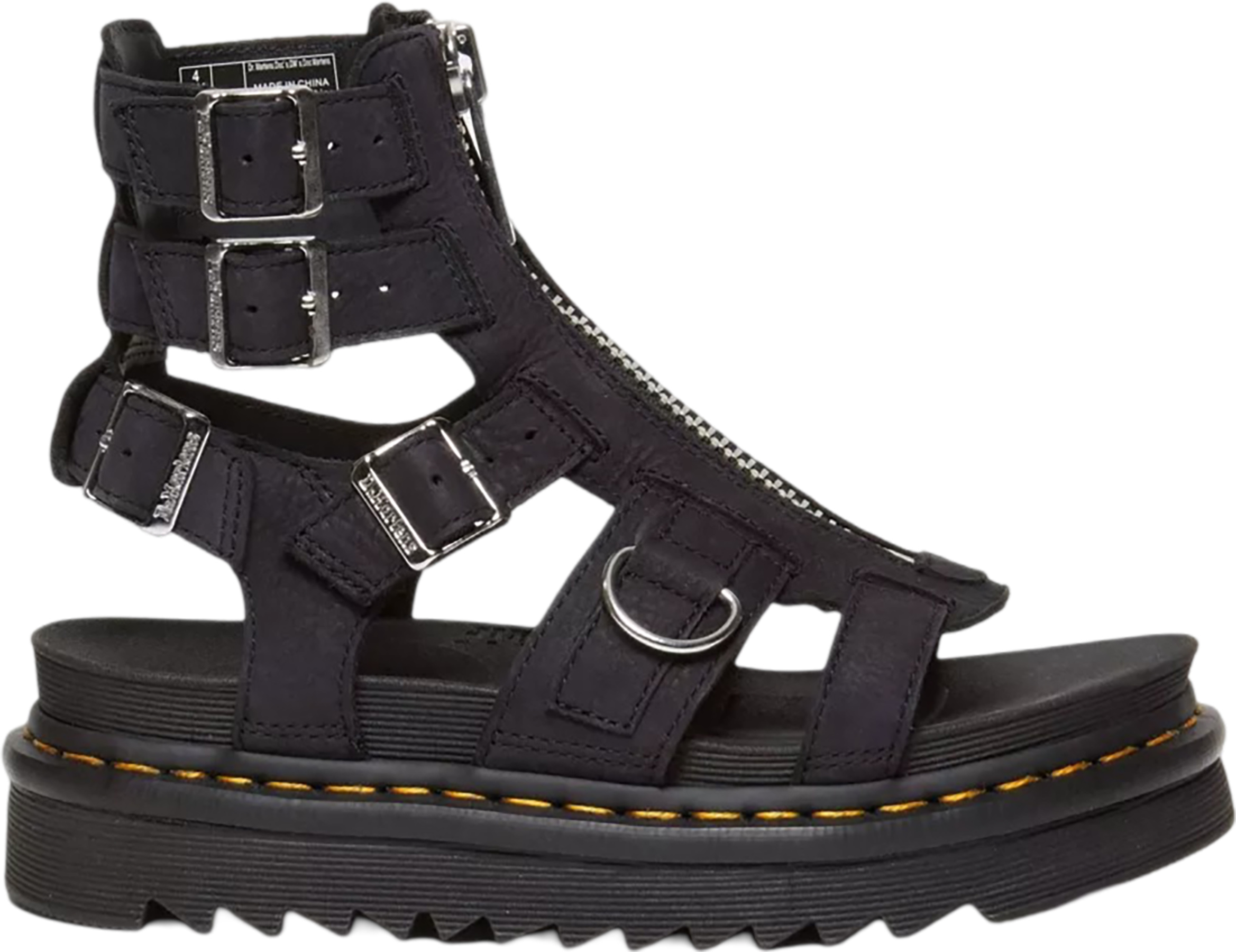 Martens Olson Zipped Leather Strap Sandals Women's The