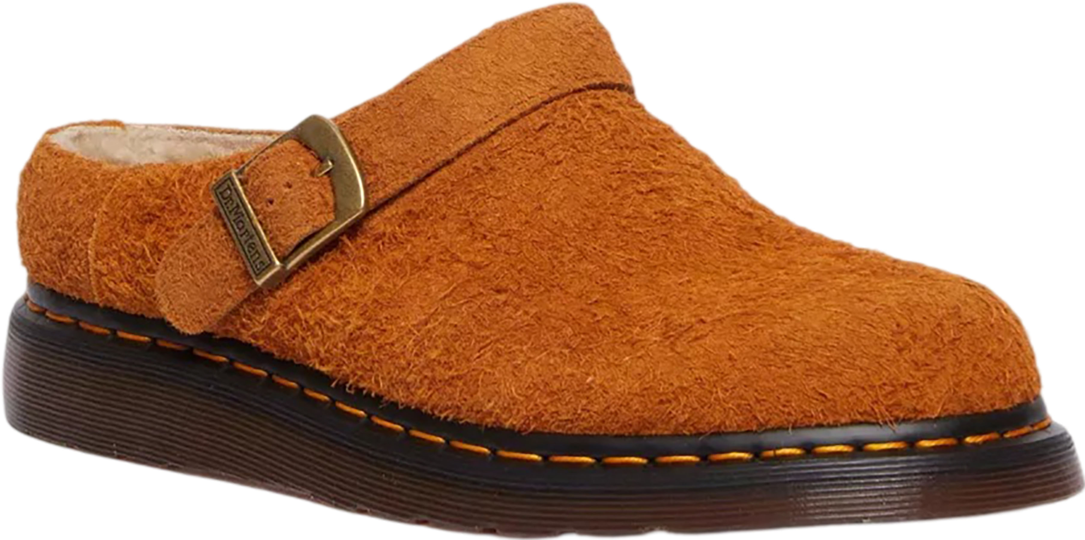 Dr Martens Isham Faux Shearling Suede SliNikengback Mules  Pecan Brown Hairy New Dr. Martens Isham Faux Shearling Lined Suede Mules - Unisex  main image 2