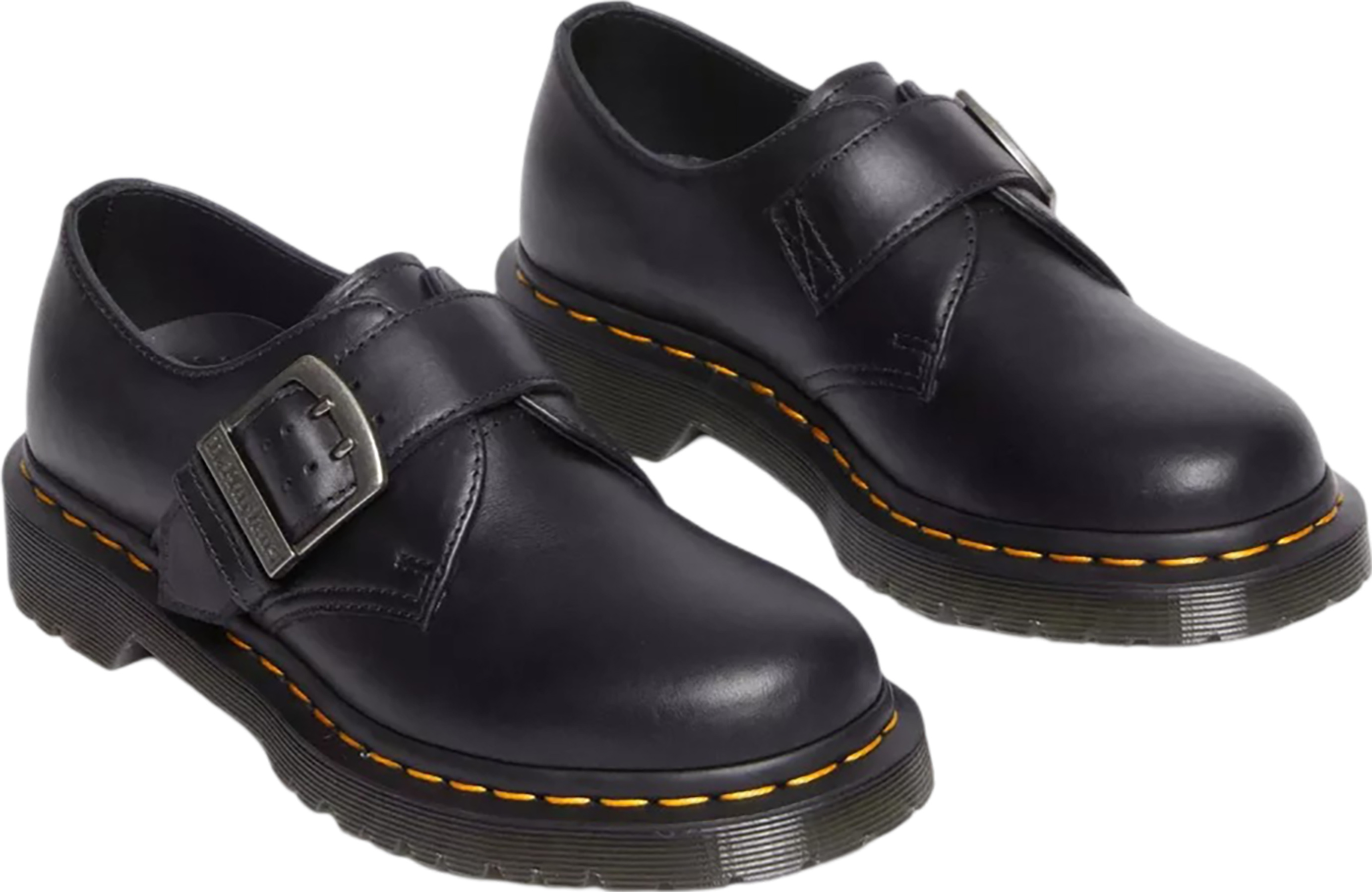 靴 Dr.Martens FENIMORE LOW Dr Martens 1461 Fenimore Bex Buckle Monkstrap in Black