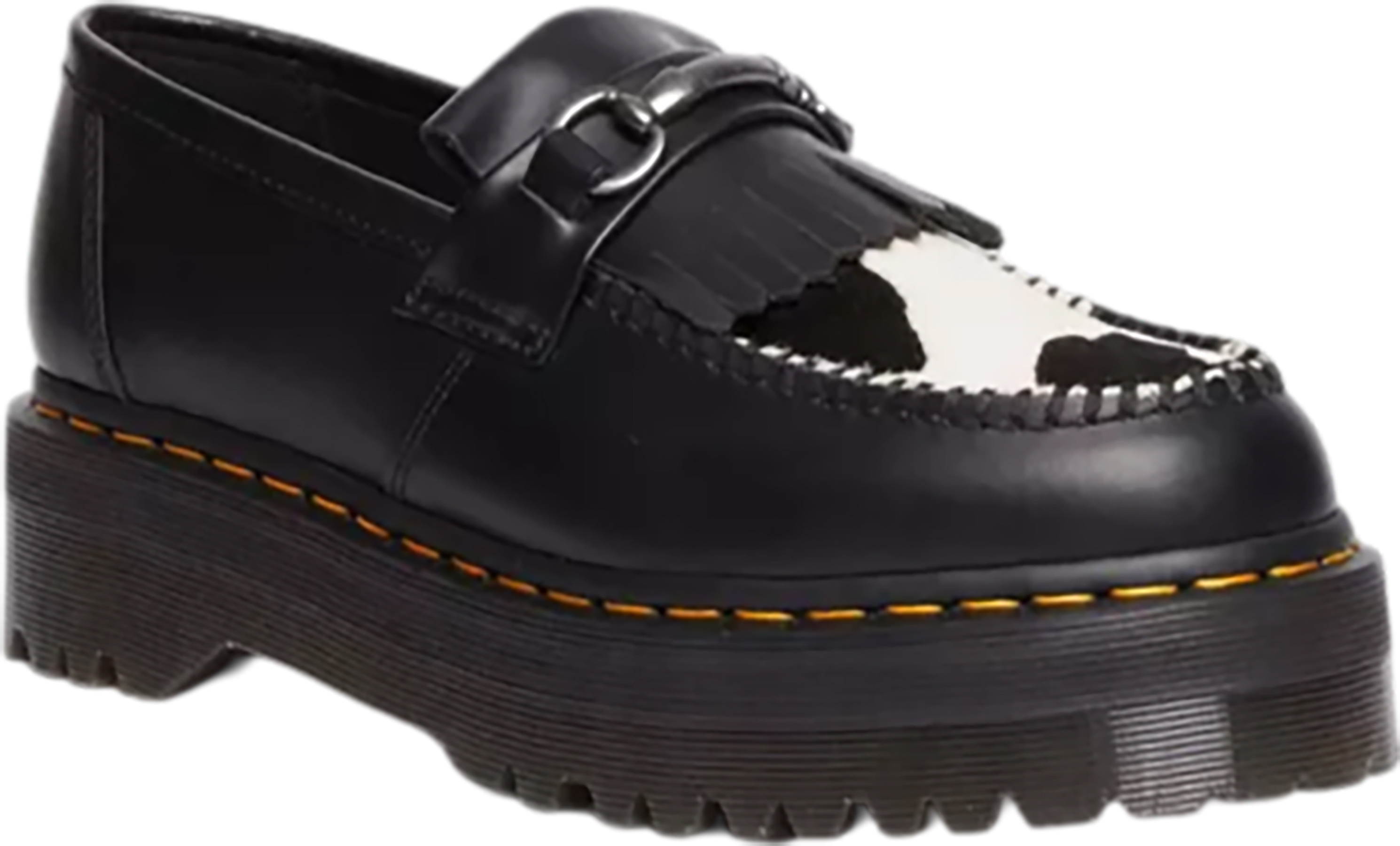 Dr.Martens cow Loafer 美品　SALE Dr. Martens Adrian Snaffle Hair On & Leather Cow Print Kiltie
