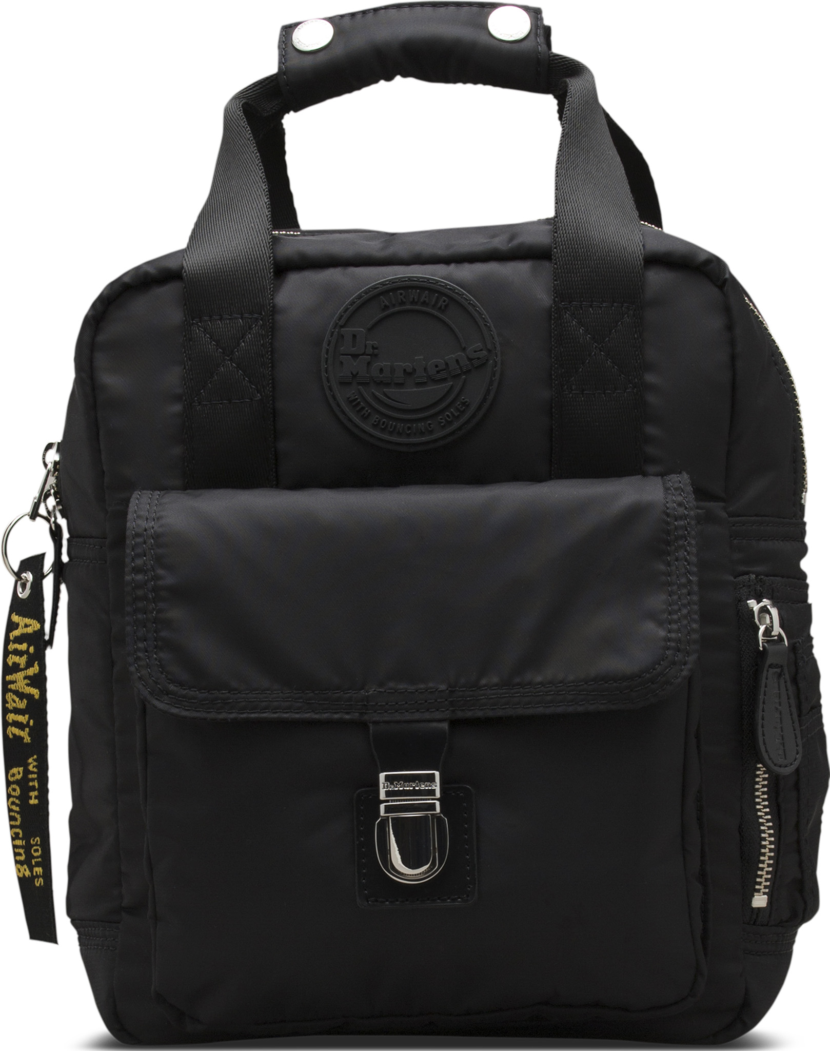 dr martens small leather backpack size Dr. The Who Black/Black Kiev/Smooth One Fashion Front flap closure DR MARTENS Kiev Leather Backpack