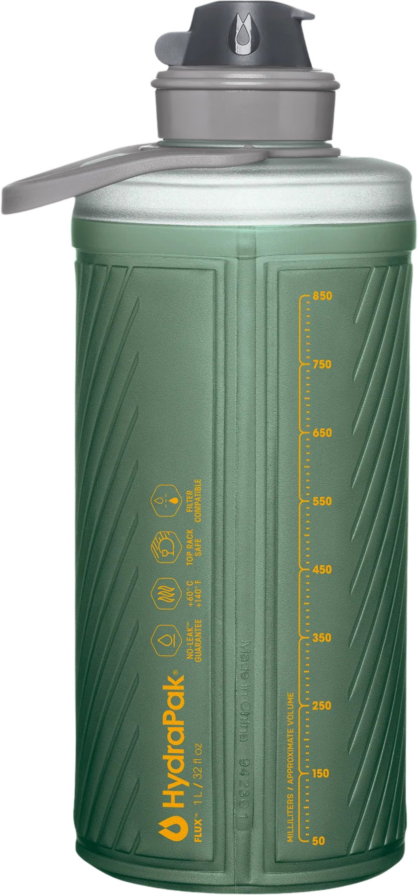 Bouteille Souple HydraPak Flux 1,5L - Gris Mammoth, Pour Outdoor