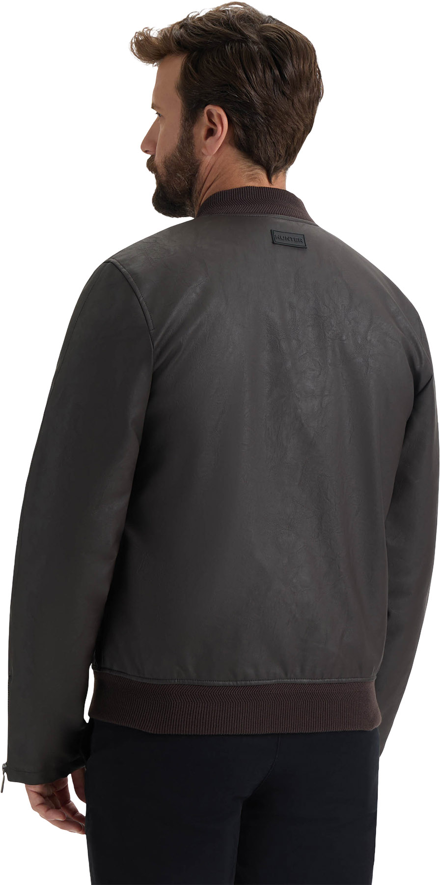 Hunter Dawson Textured Vegan Leather Jacket with Flannel Plaid