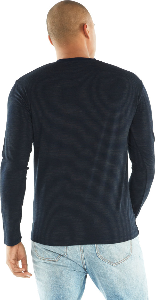 icebreaker Luxe Lite Long Sleeve Pocket Crewe Stripe - Men's