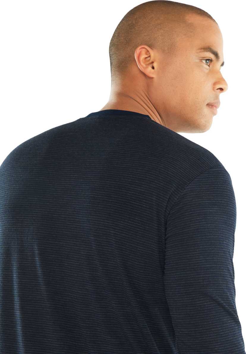 icebreaker Luxe Lite Long Sleeve Pocket Crewe Stripe - Men's