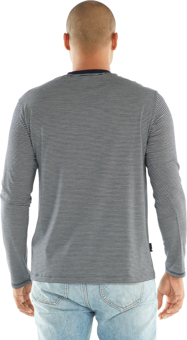 icebreaker Luxe Lite Long Sleeve Pocket Crewe Stripe - Men's