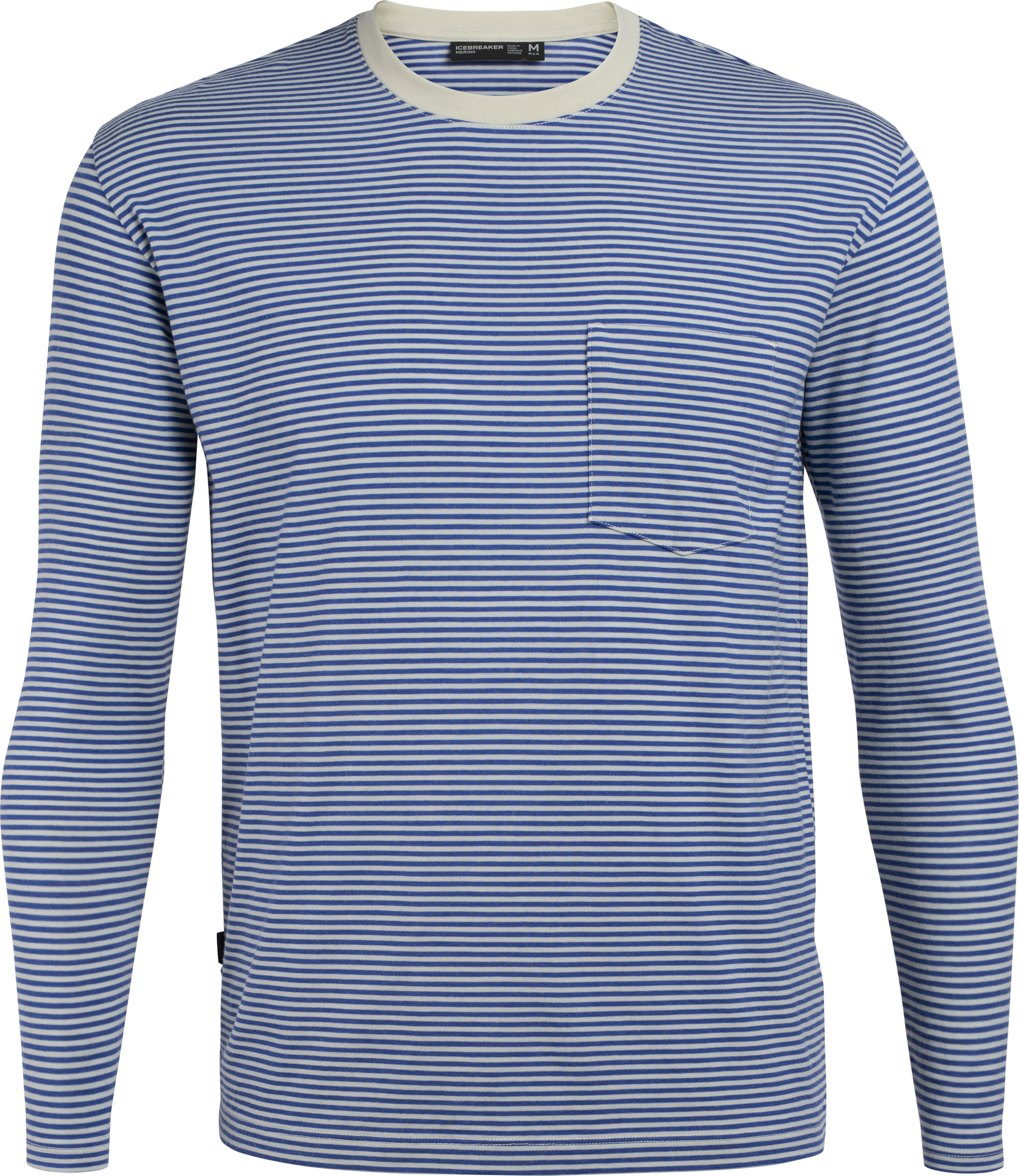 icebreaker Luxe Lite Long Sleeve Pocket Crewe Stripe - Men's icebreaker Luxe Lite Long Sleeve Pocket Crewe Stripe - Men's