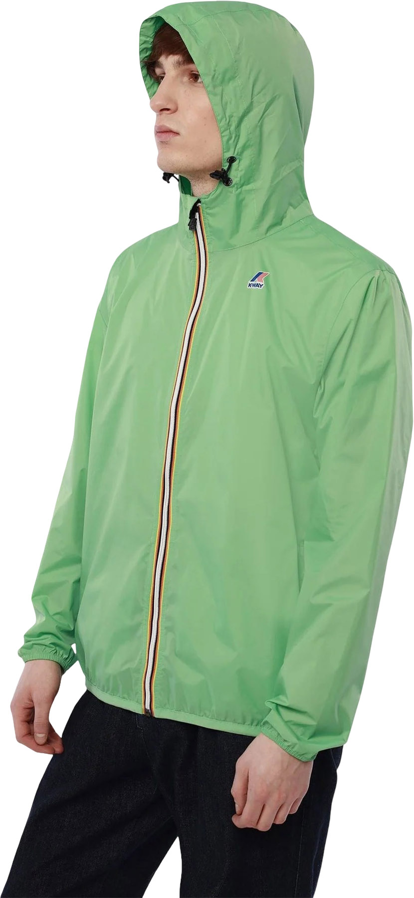 K-Way Le Vrai Claude Packable Full Zip Windbreaker Rain Jacket
