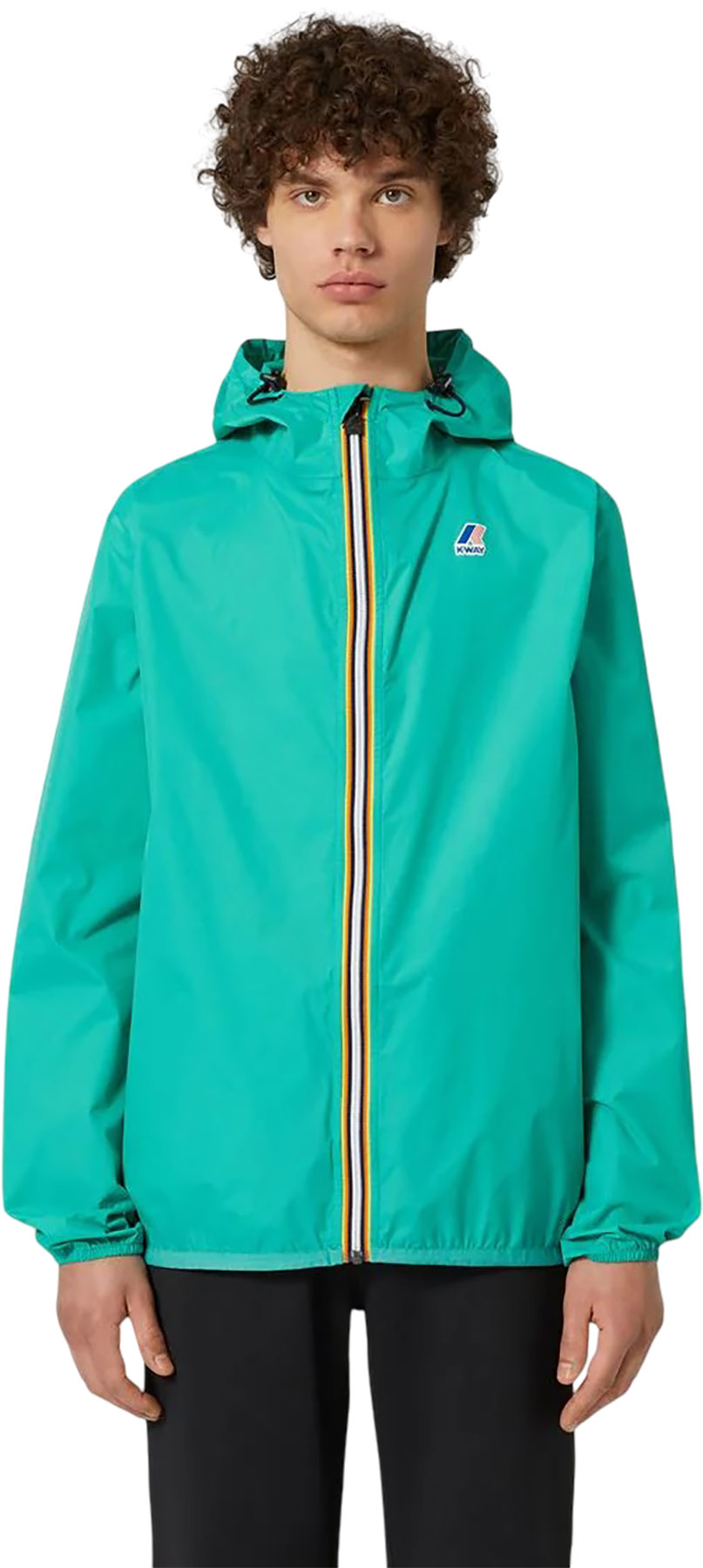 K-Way Le Vrai Claude Packable Full Zip Windbreaker Rain Jacket