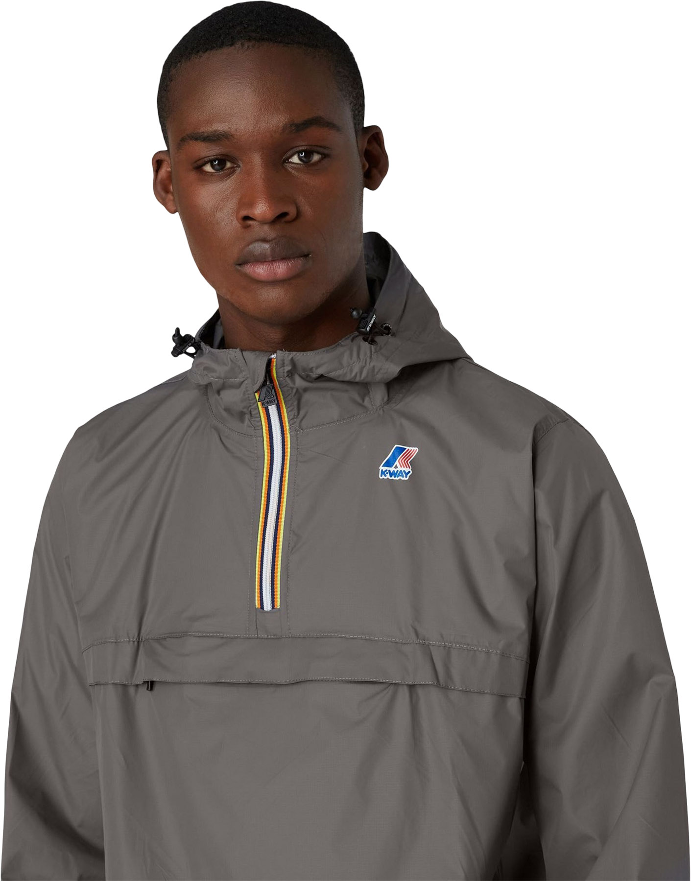 K-Way Le Vrai Leon Packable Quarter Zip Windbreaker Rain Jacket