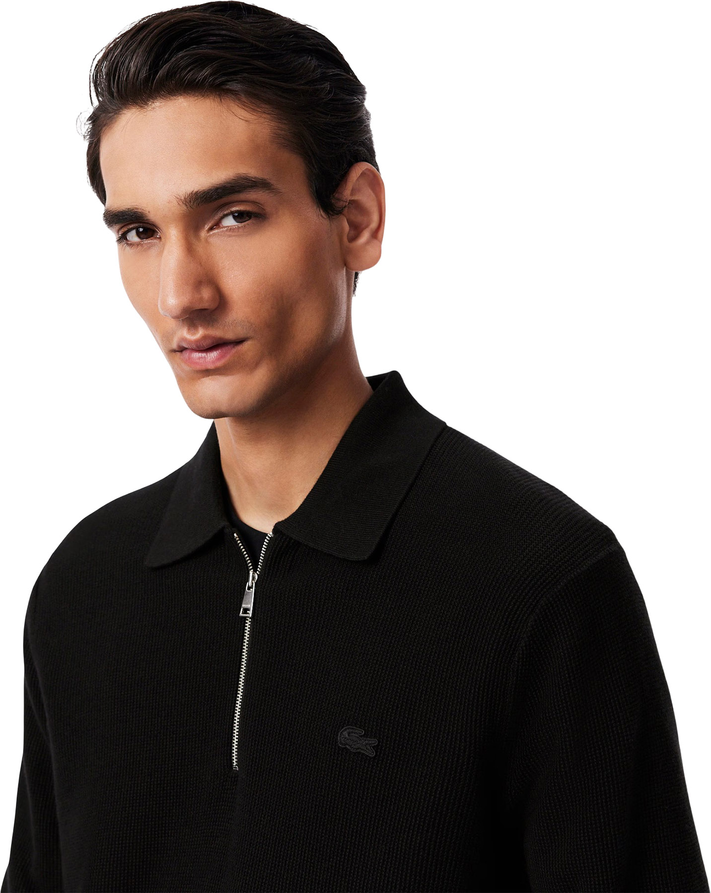 Lacoste Cotton and Wool Blend Half-Zip Polo Collar Sweater - Men's