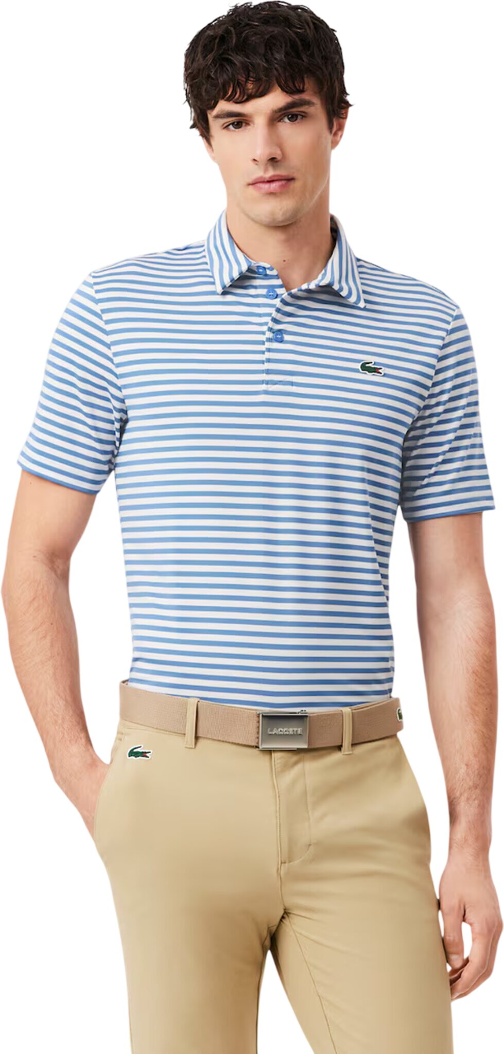 Lacoste Ultra Dry Striped Golf Polo Shirt - Men's | Altitude Sports