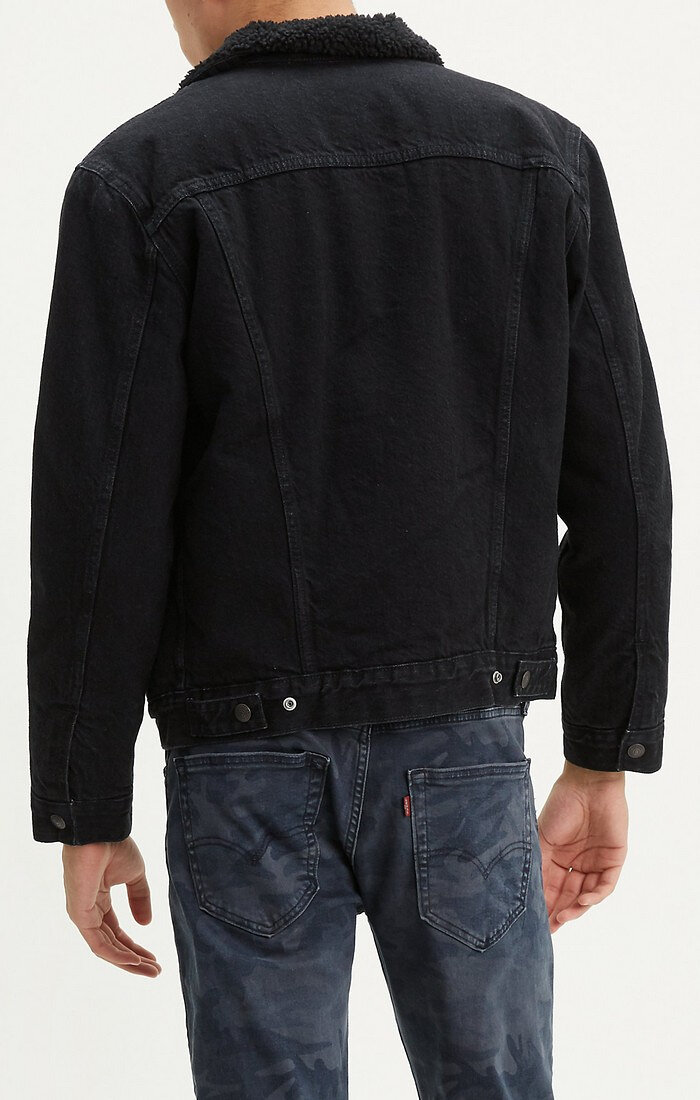 Veste Trucker Levi's Pour Homme En Sherpa Doublée - Bleu Foncé - Neuf Avec étiquettes