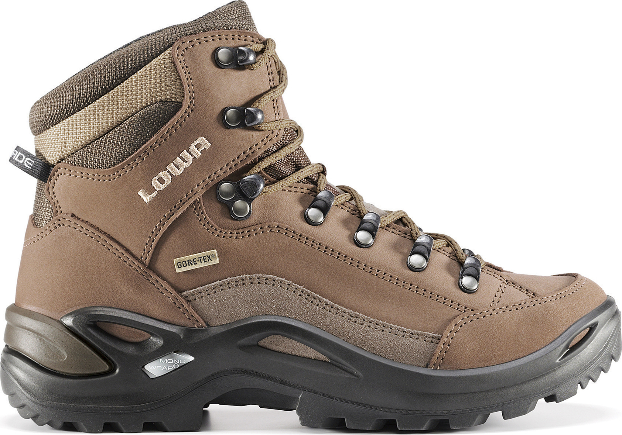 Bottes De Randonnée Lowa Renegade GTX Mi-longues - Taille US 11.5, Couleur Sépia, Occasion En Excellent état