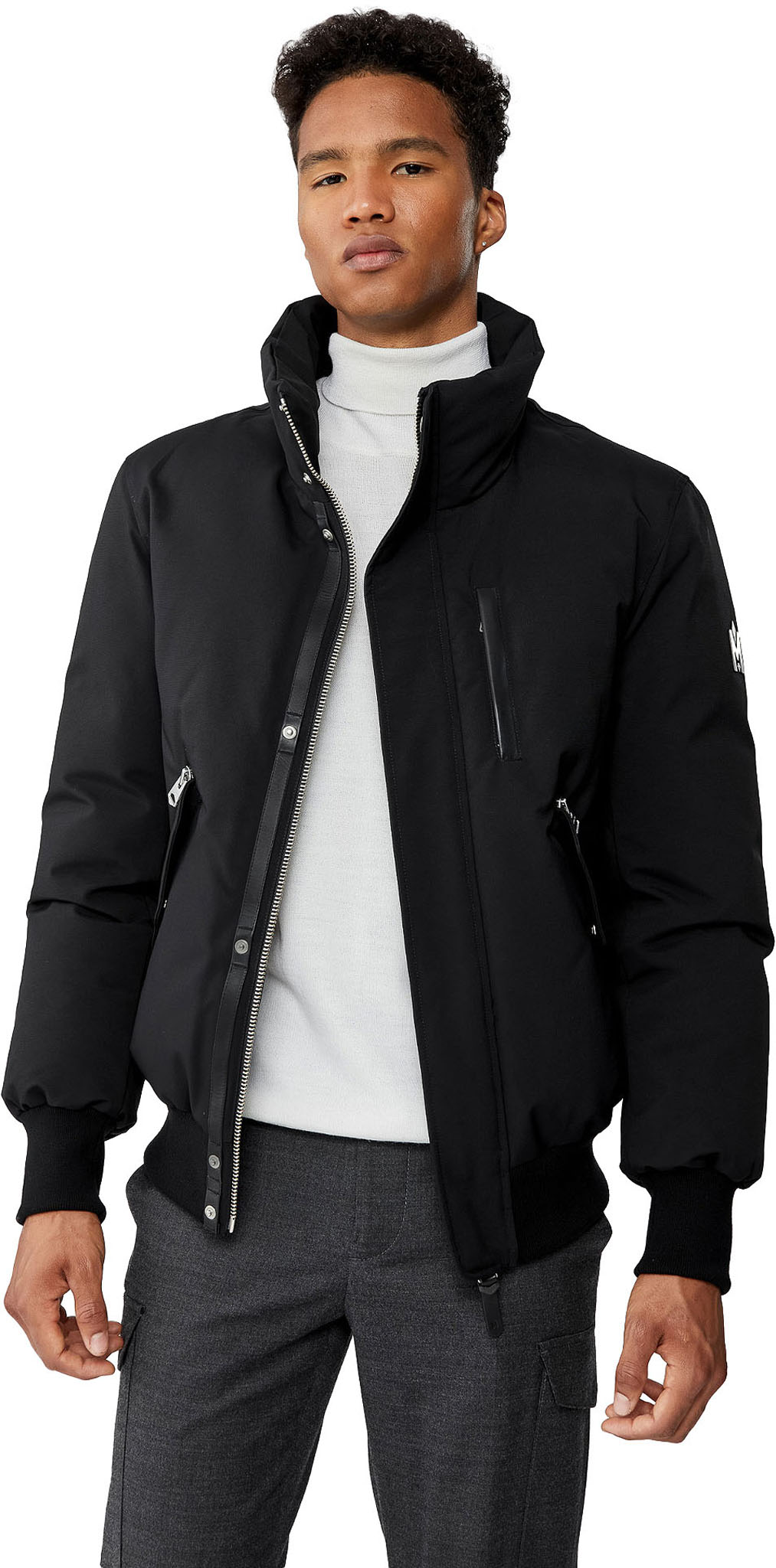Mackage Dixon 2-in-1 Down Bomber with Hooded Bib and Blue Fox Fur