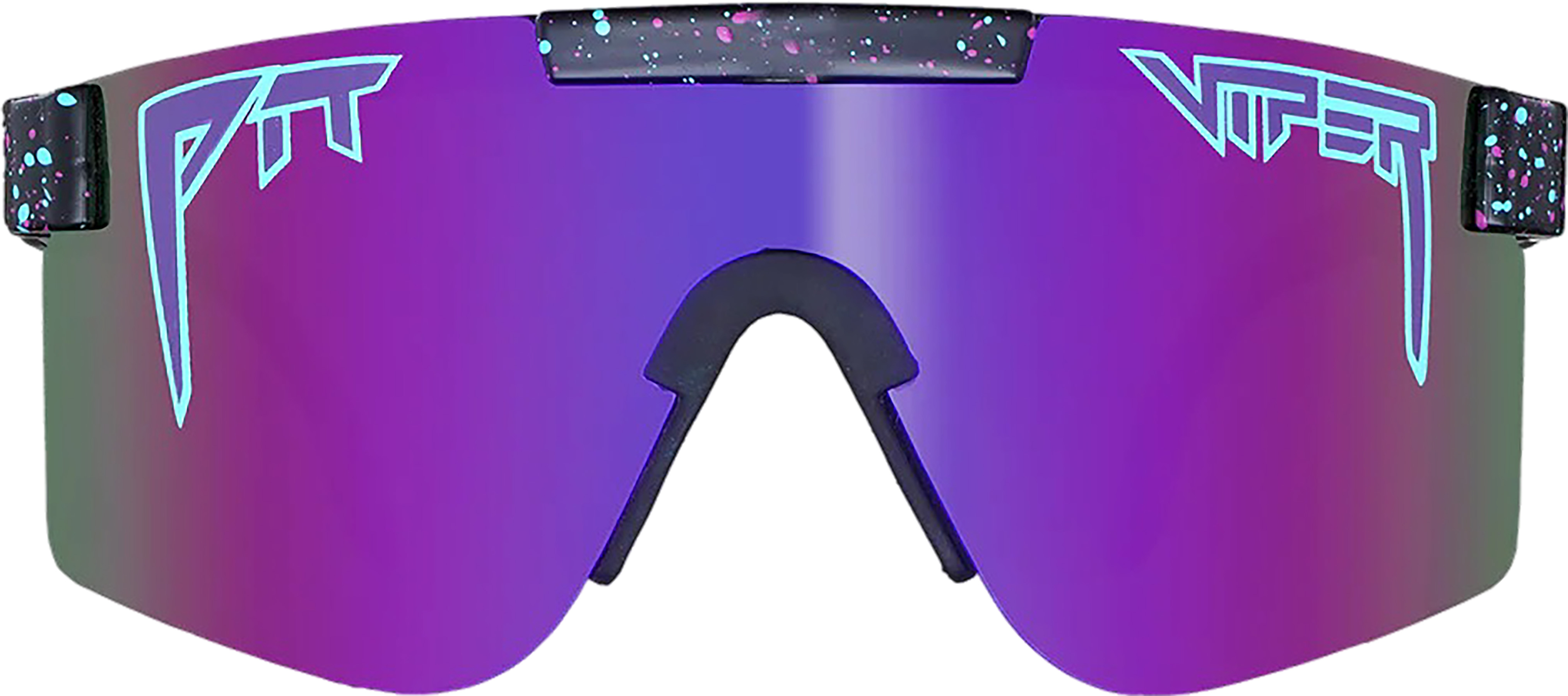 NEW Pit Viper Purple Reign Sunglasses - Black Splatter w/ Purple Lens - 80s Pit Viper The Purple Reign Single Wide Black Purple Blue New  main image 4