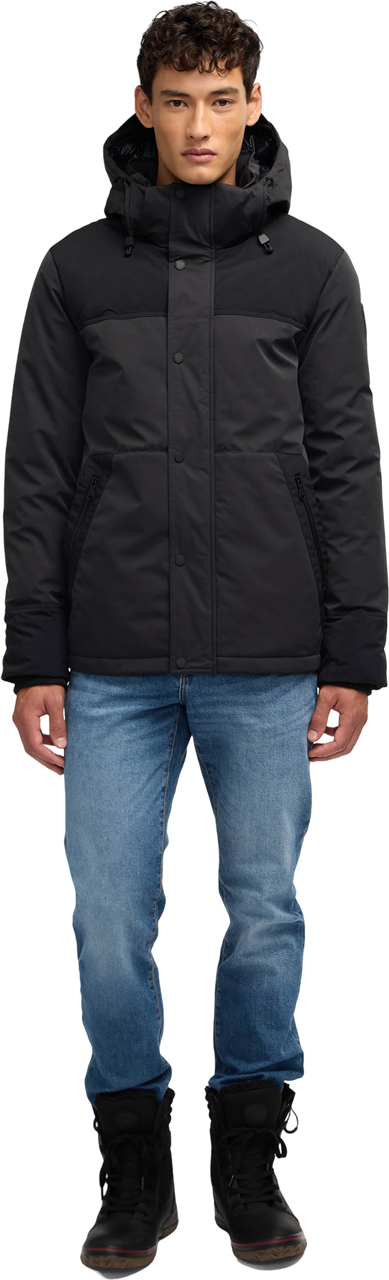 ジャケット・アウター OUAT 23AW 009 Puffer Jacket Size 3 BLACK Pajar Wiyot Mixed-Media Puffer Jacket with Removable Hood - Men's