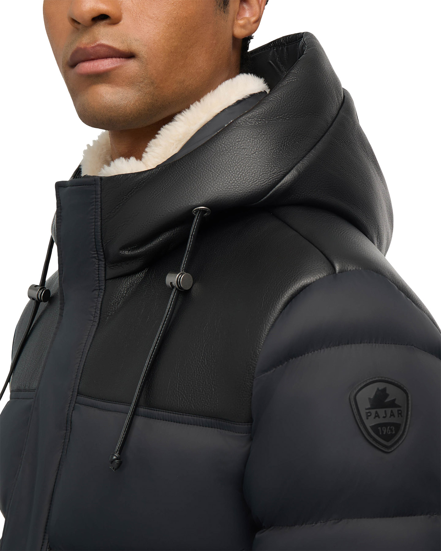 Pajar Wolf Mix Media Faux Shearling Puffer Parka with Fixed Hood