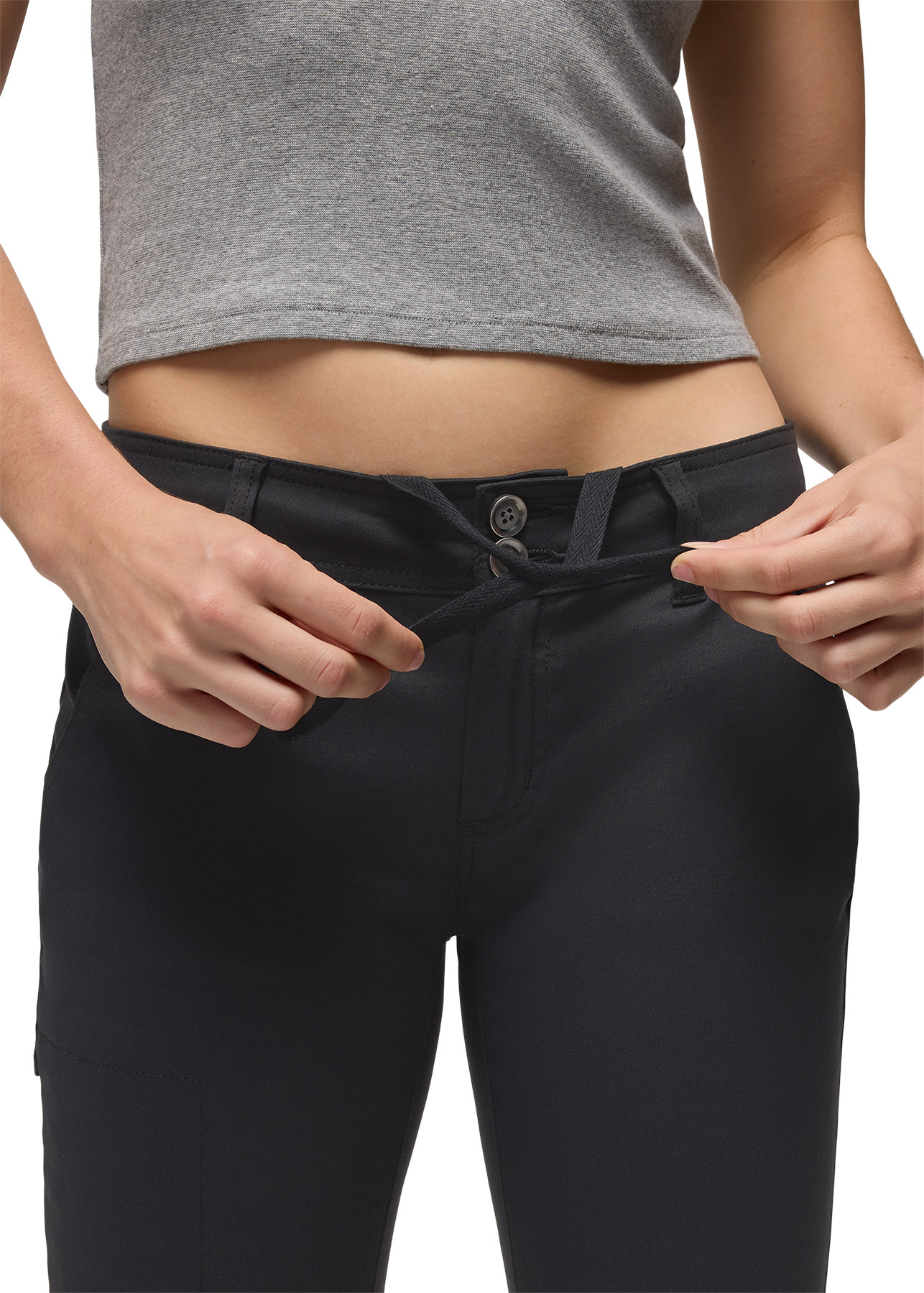 Pantalon Randonnée Prana Halle Femme - Taille 8 - Gris Noir - Stretch Nylon - Occasion