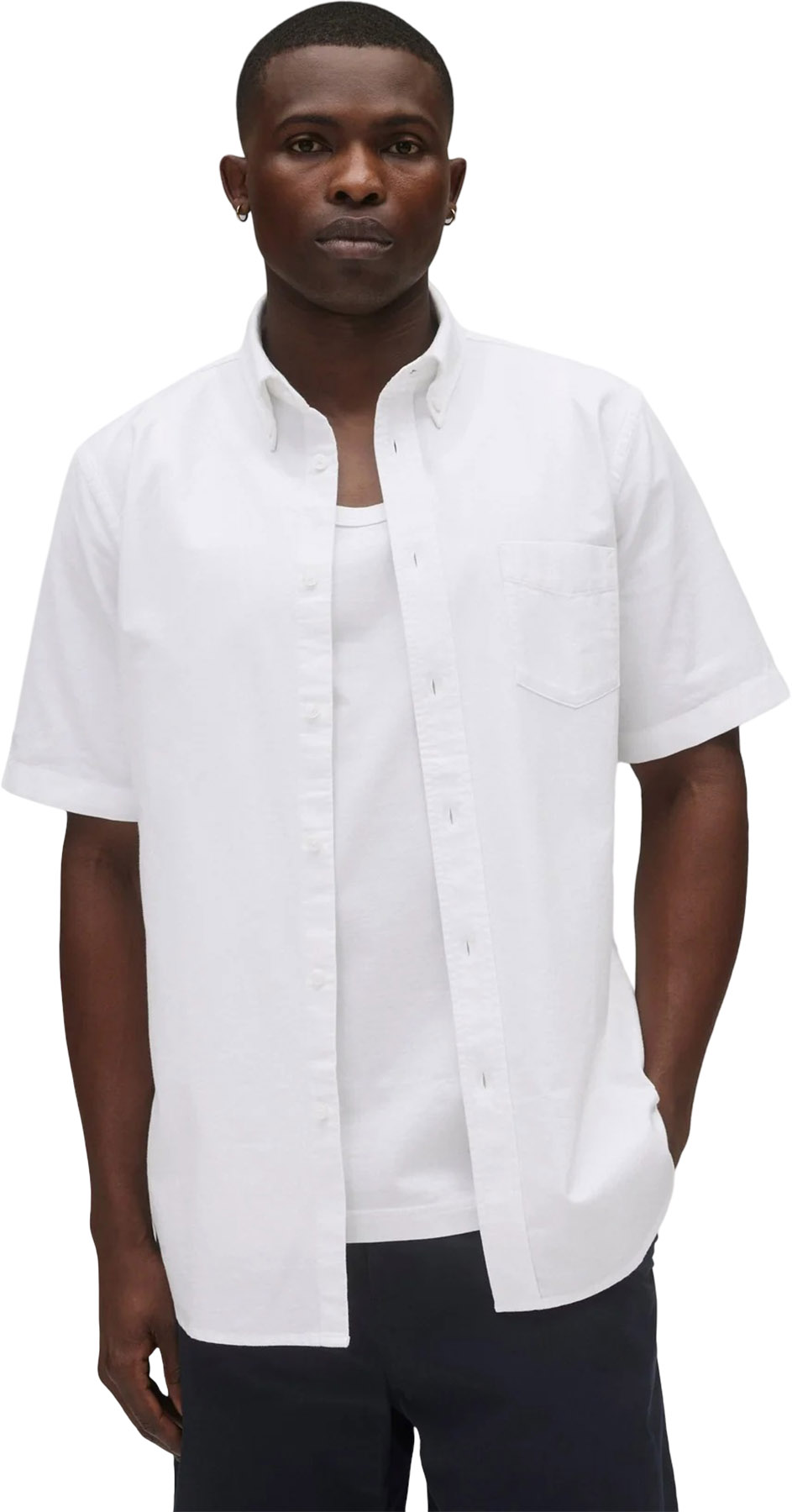 Reigning Champ Cotton Oxford Prep Standard Fit Short Sleeve Shirt
