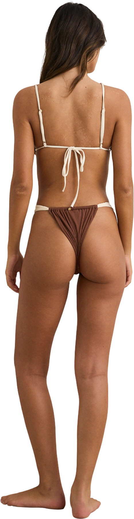 Rhythm Lily Rib Soft Strap Slide Triangle Bikini Top - Women's