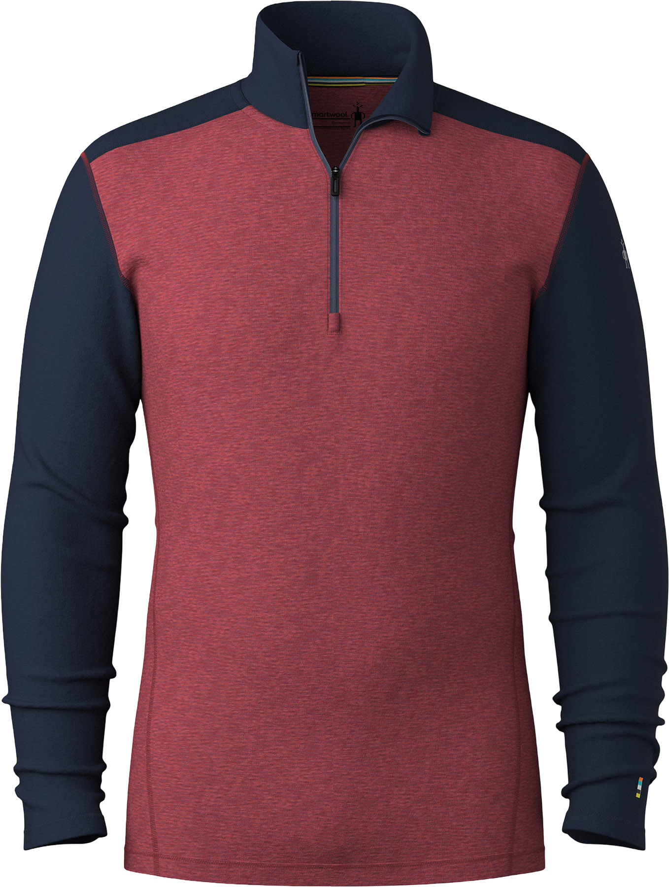 Classic Thermal Merino Base Layer 1/4 Zip - Men's - Deep Navy - Currant Heather - S