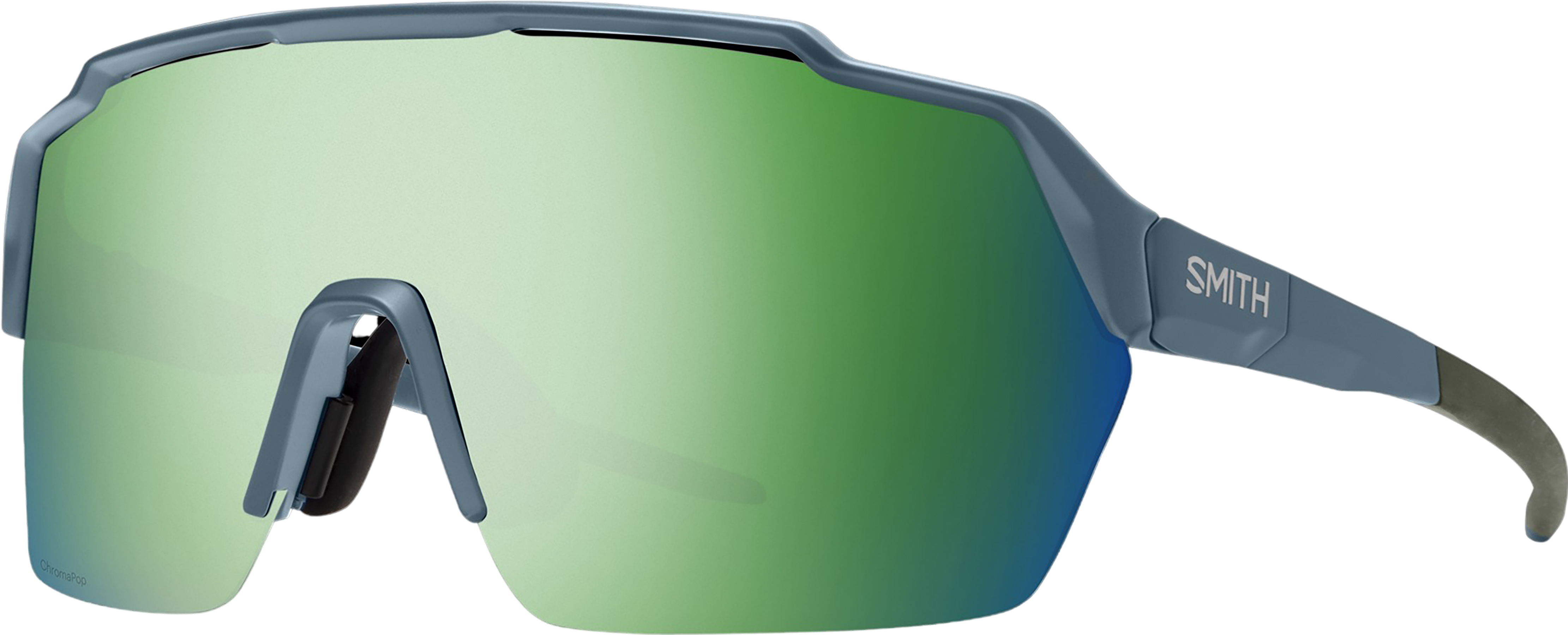 Smith Optics,  Shift Split Mag Sunglasses - Matte Stone/Moss - ChromaPop Green Mirror Lens - Unisex 
