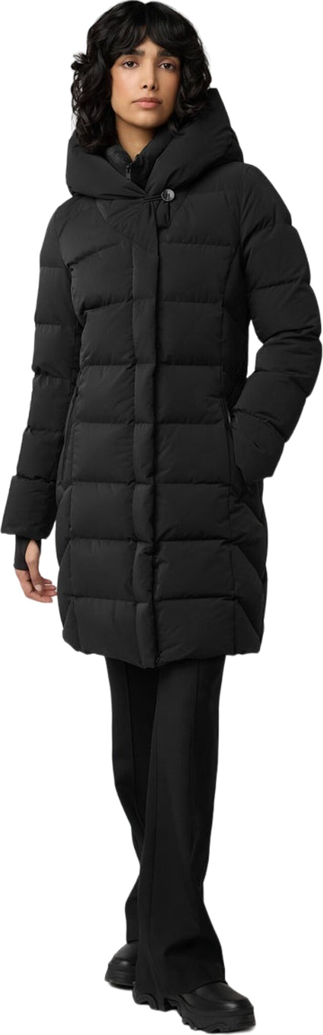 SOIA KYO Sonny-N Slim-Fit Novo Down Coat with Bib and Hood Women´