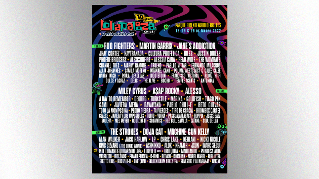 Foo Fighters, Machine Gun Kelly, The Strokes playing 2022 Lollapalooza Chile