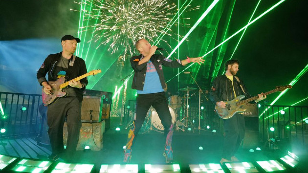 Music of the (yellow, felt-covered) spheres: Roger Federer plays alongside Coldplay during Switzerland show Music of the (yellow, felt-covered) spheres: Roger Federer plays alongside Coldplay during Switzerland show