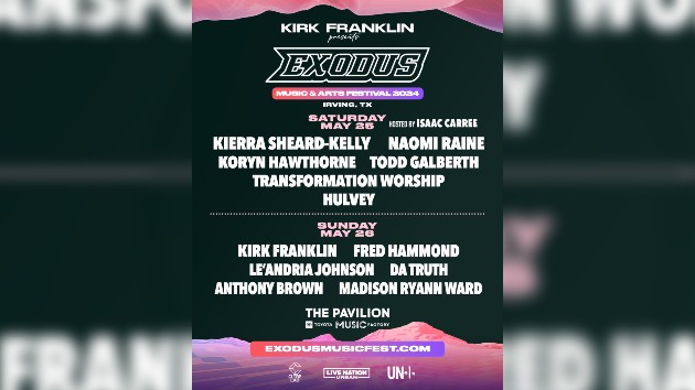 Lineup announced for Kirk Franklin’s Exodus Music & Arts Festival