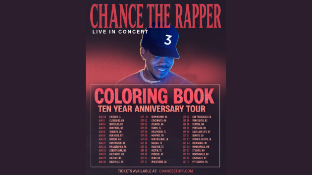 Chance the Rapper announces tour celebrating 10 years of ‘Coloring Book’